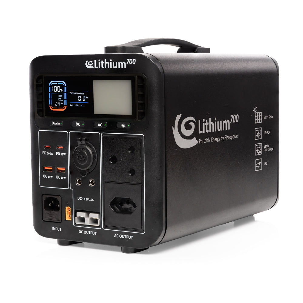 FLEXOPOWER LITHIUM700-SB50 POWER STATION & NAMIB240W SOLAR COMBO