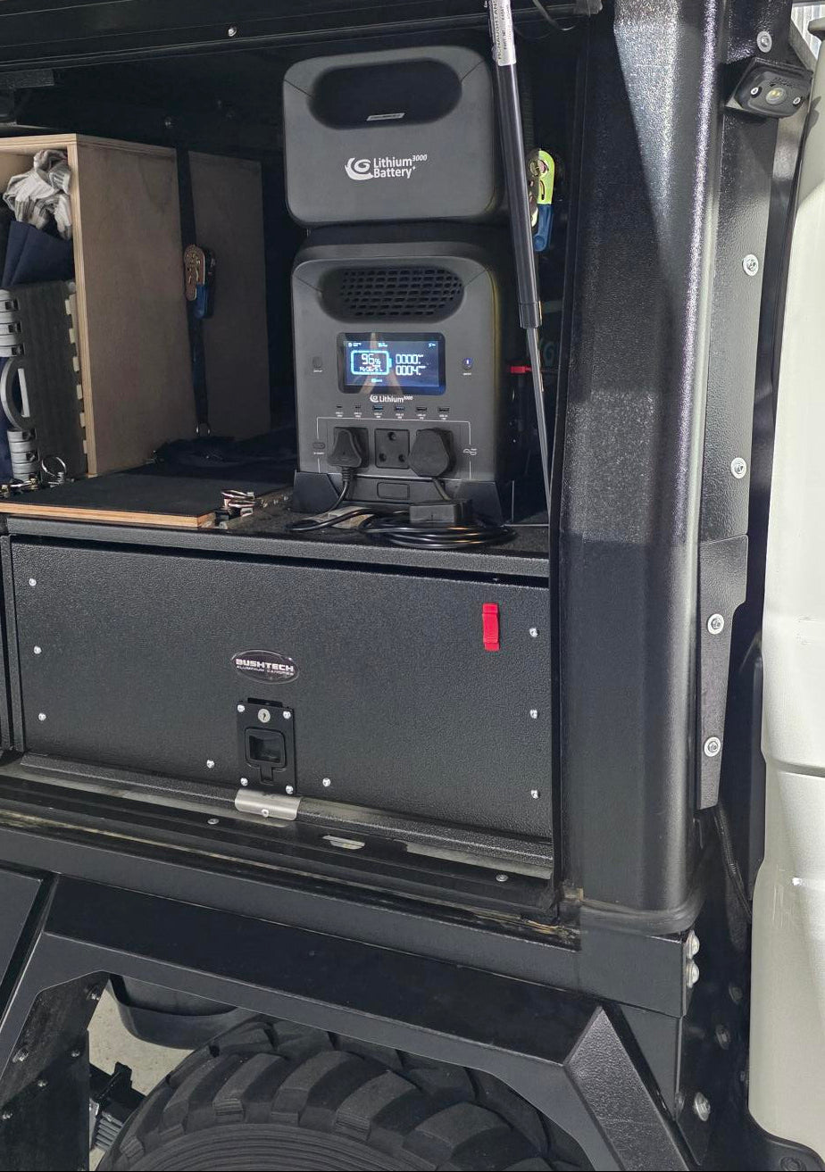 Bushtec compartment with Lithium3000 and extra battery