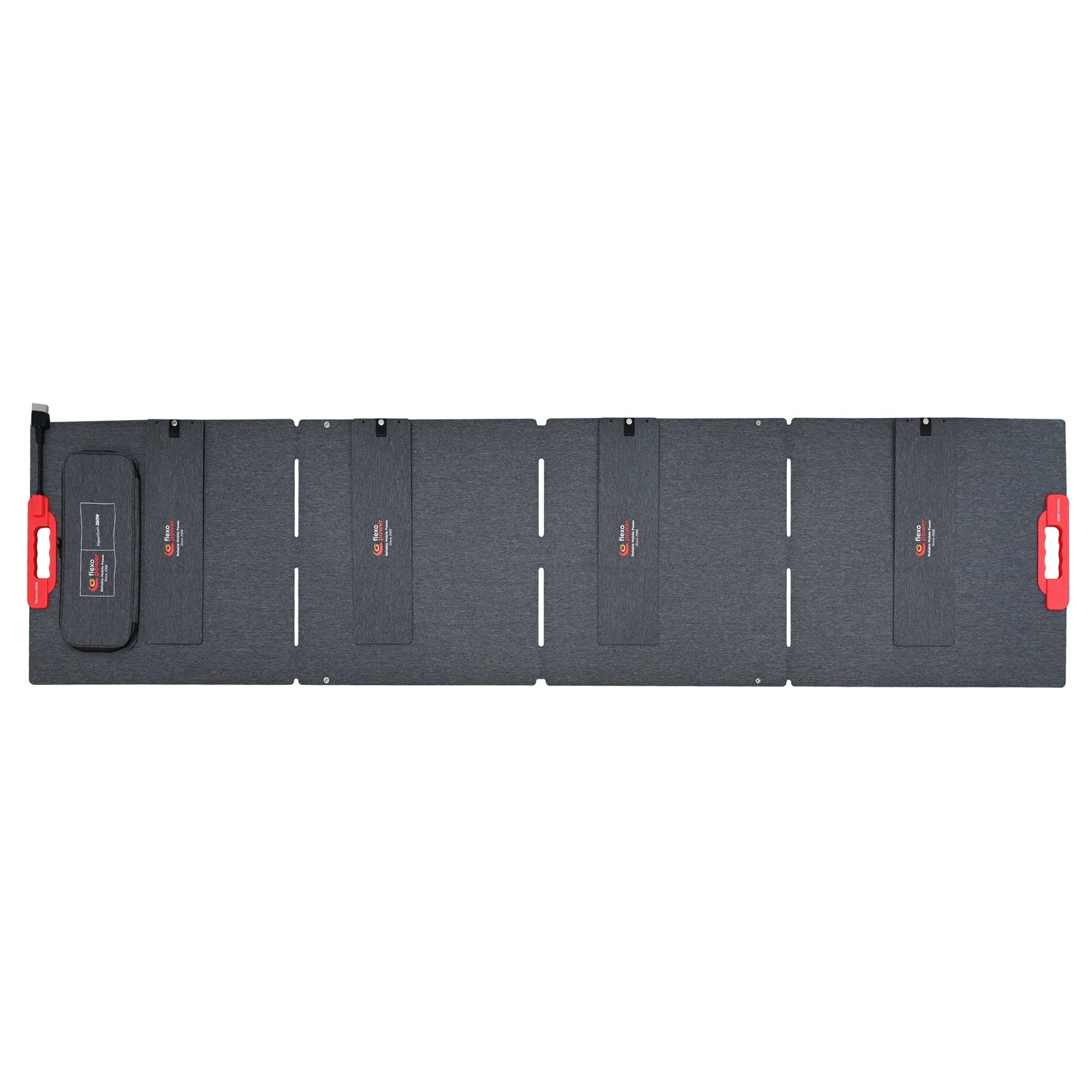 Stack of black panels with red labels on a white background
