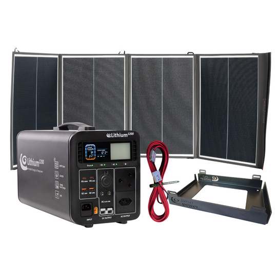FLEXOPOWER LITHIUM1200-SB50 POWER STATION & NAMIB240W PORTABLE SOLAR COMBO