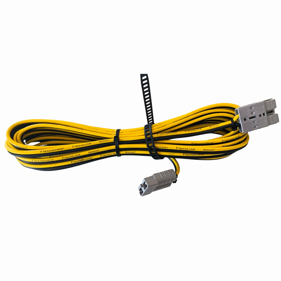Yellow computer cable with connectors on a white background
