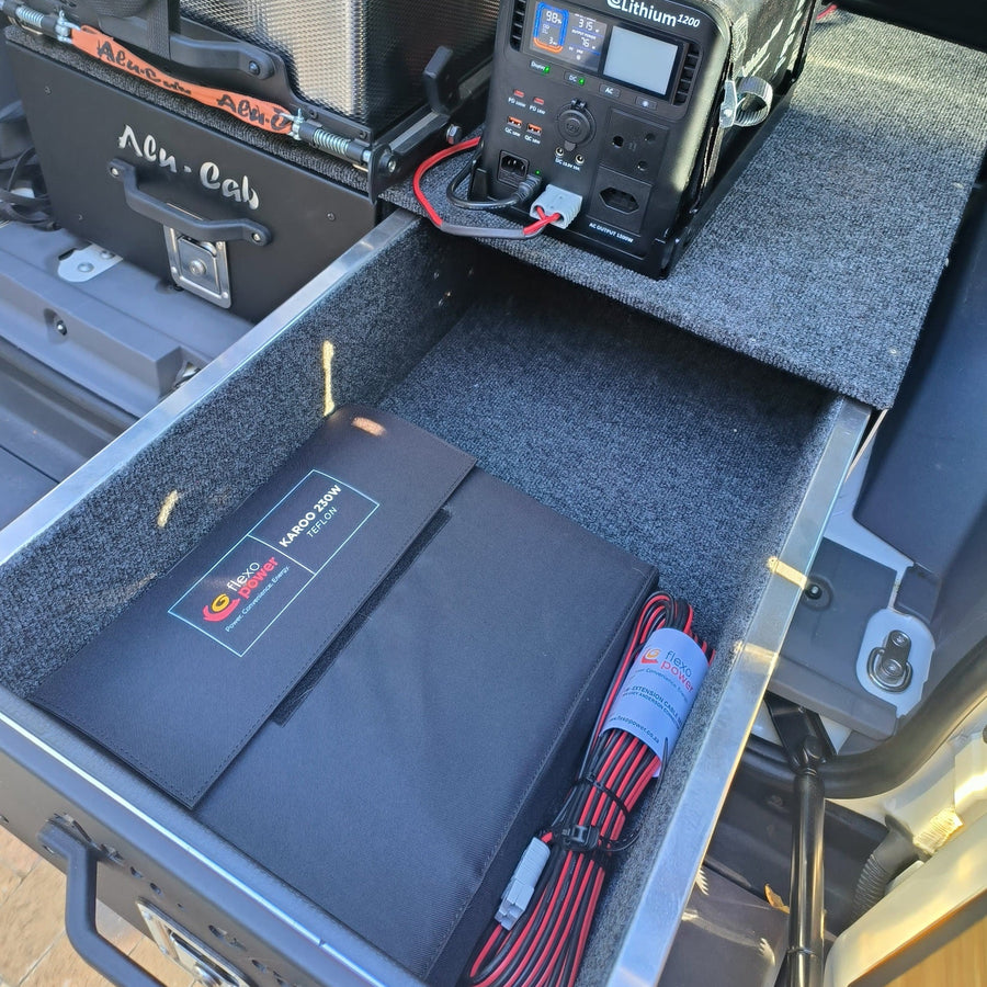 Electrical equipment and tools in a vehicle's storage compartment