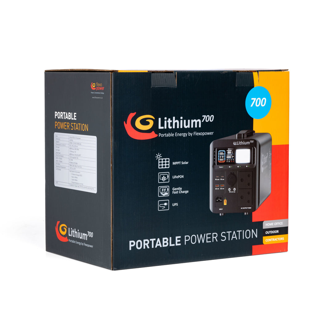 LITHIUM700-SB50 PORTABLE POWER STATION BY FLEXOPOWER