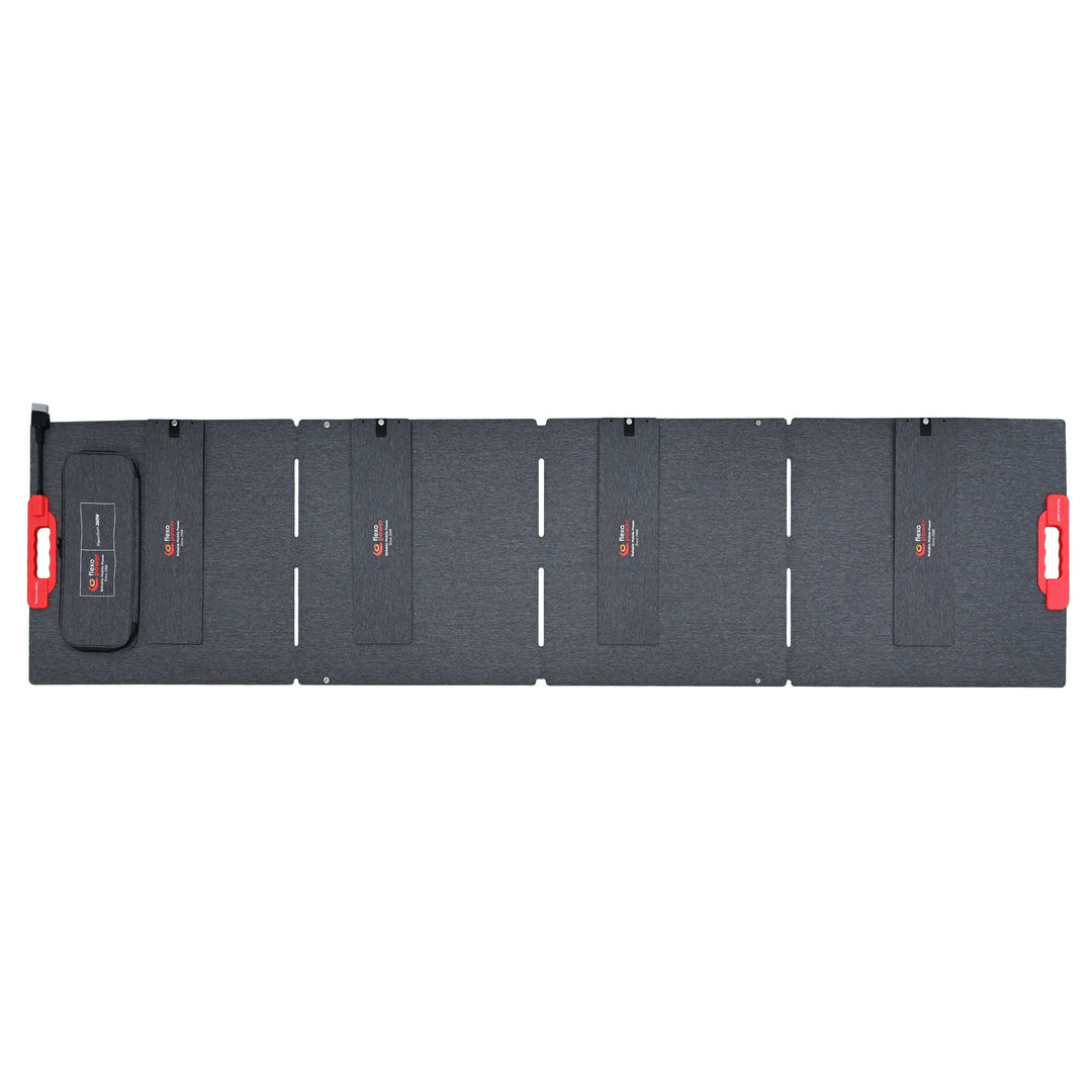 Stack of black panels with red labels on a white background